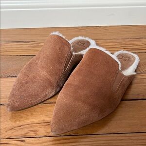 Mark Fisher Saraly Suede Faux Fur Lined Mules